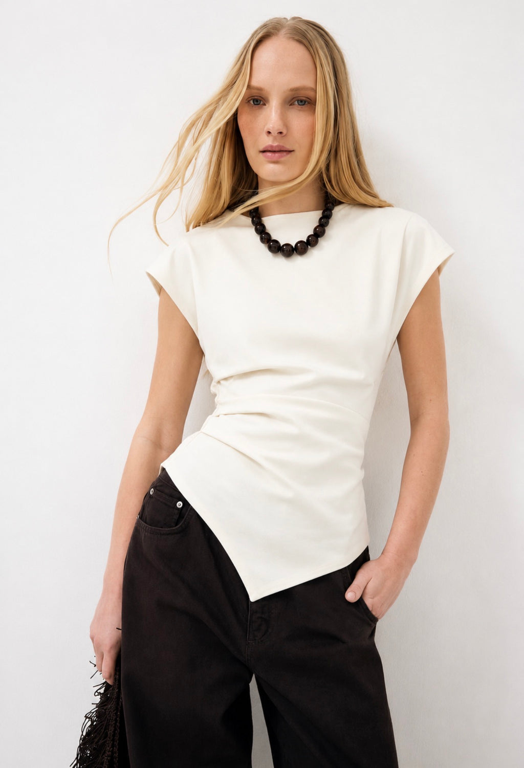 SOFT WOVEN SHORT SLEEVE BLOUSE