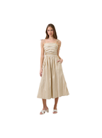 Evelina Ruched Midi Dress Lasha Stripe