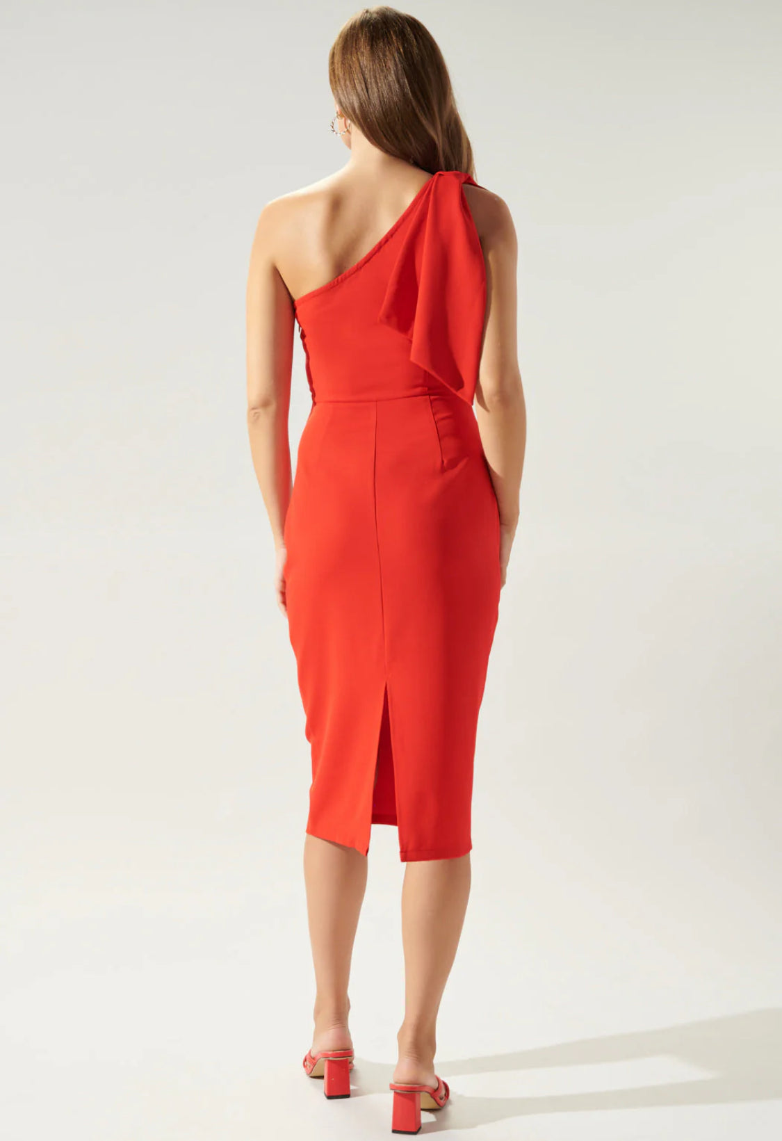 Maraschino Single Tie Shoulder Midi Dress