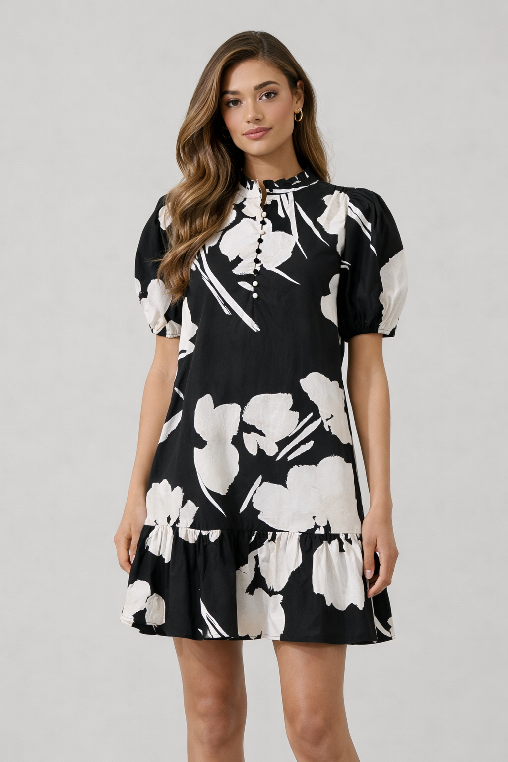 Shadow Floral Minley Shift Mini Dress
