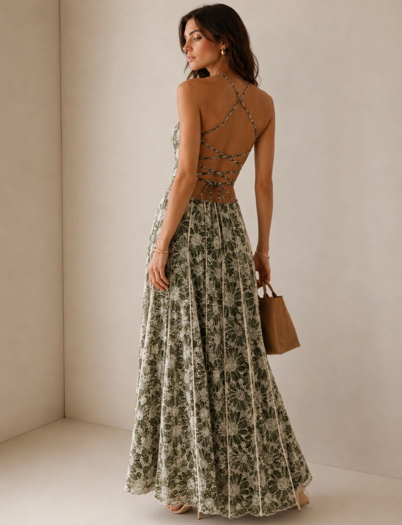 Olive Floral Maxi