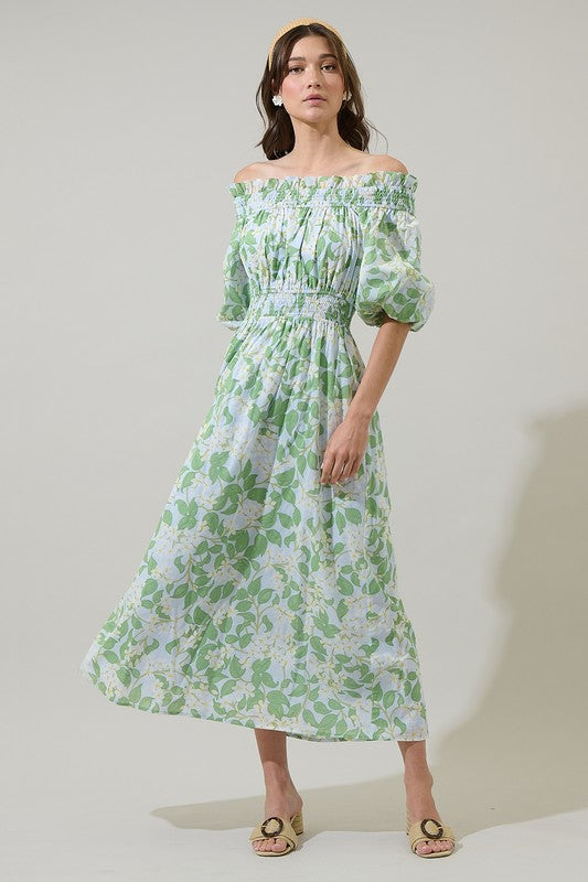 Kiany Floral Magna Town Midi Dress