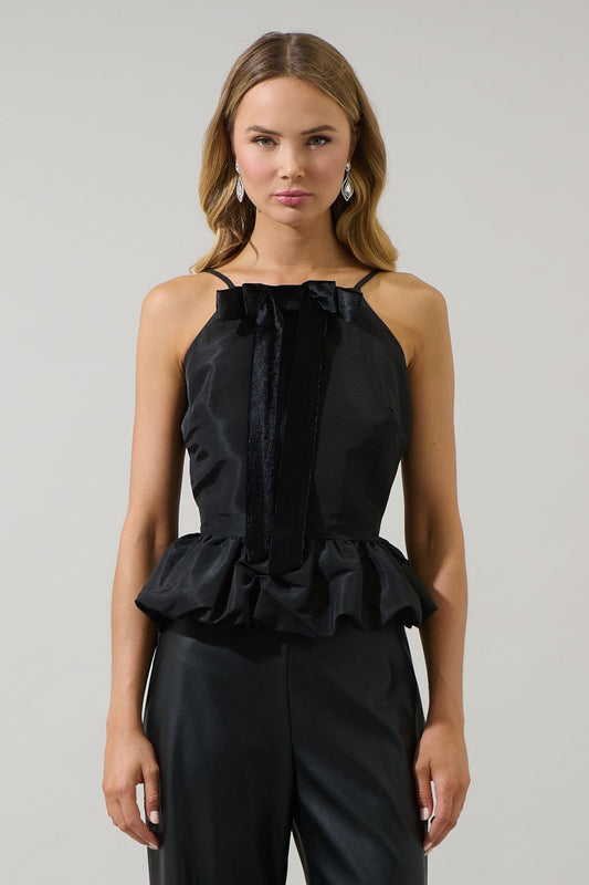 BOW BALLOON POPLIN TOP