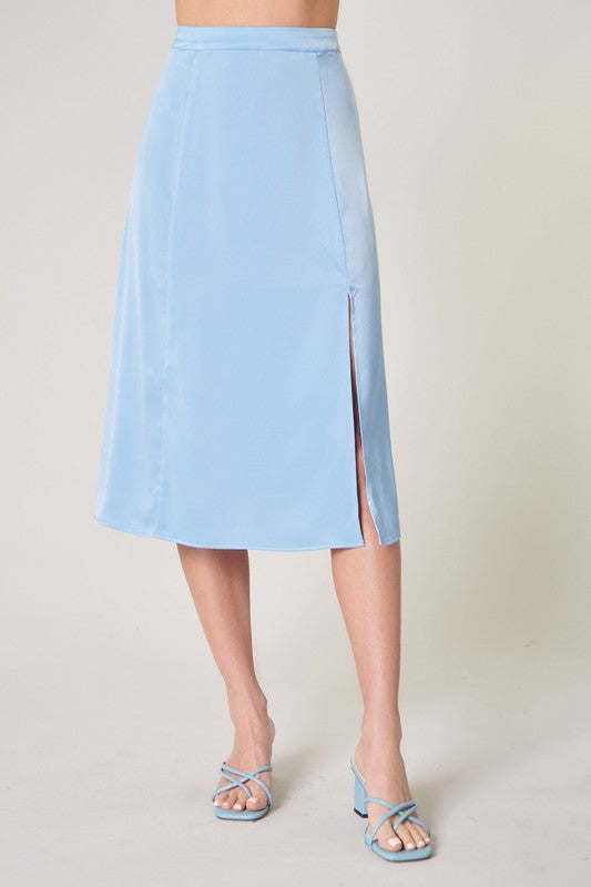 Shireen Satin Midi Slip Skirt