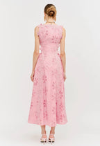 Rosé Eyelet Midi dress