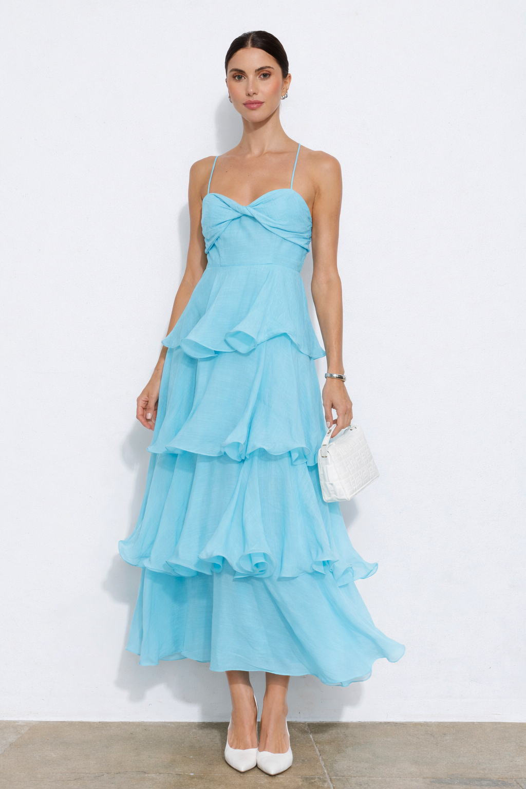 RUFFLE TIERED MAXI DRESS