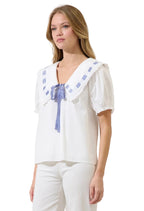 Miriam Gingham Sailor Top