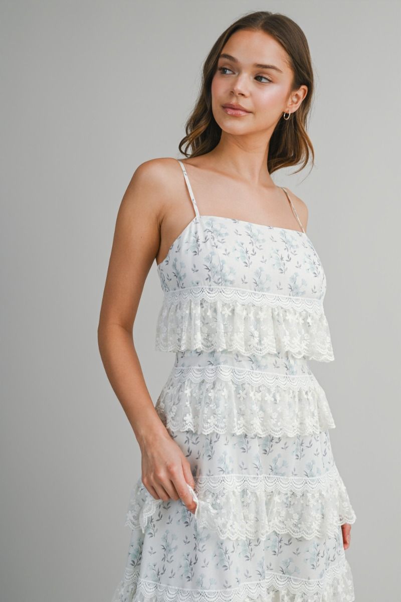 Floral printed woven midi dress