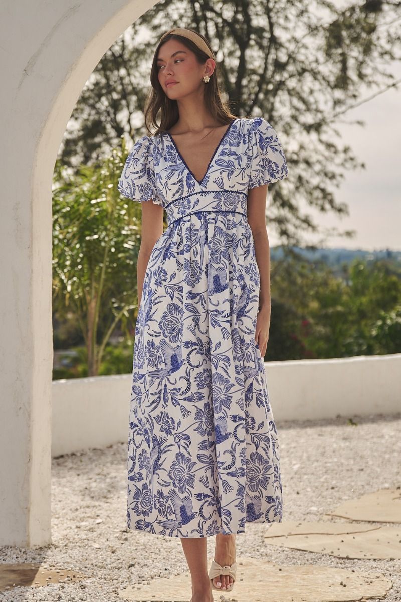 Jaylene Pleated Maxi Dress Virda Floral