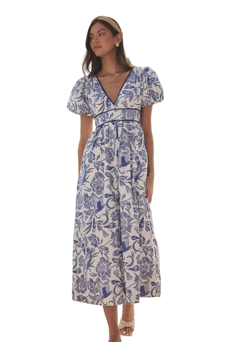 Jaylene Pleated Maxi Dress Virda Floral