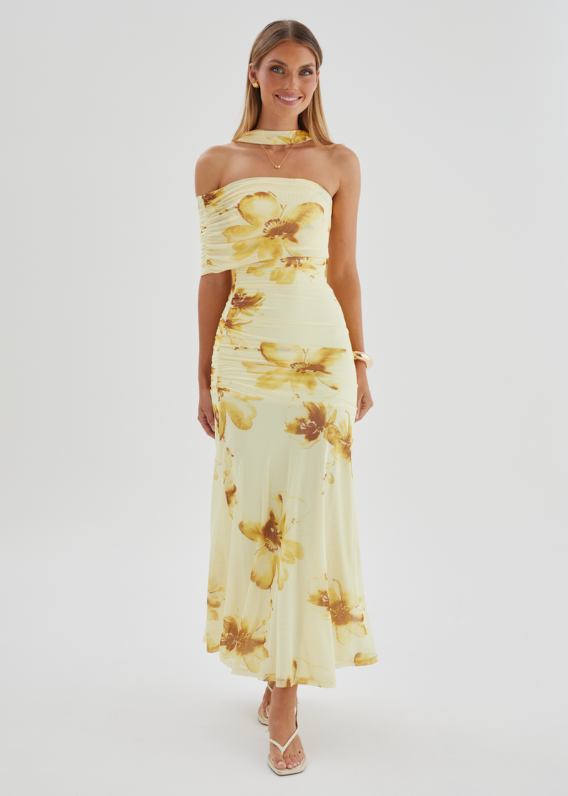 Maxi Dress - Lemon Floral