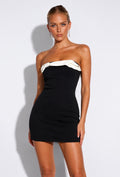 Strapless White and Black Dress