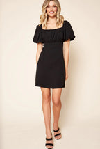 Turning Point Puff Sleeve Babydoll Mini Dress