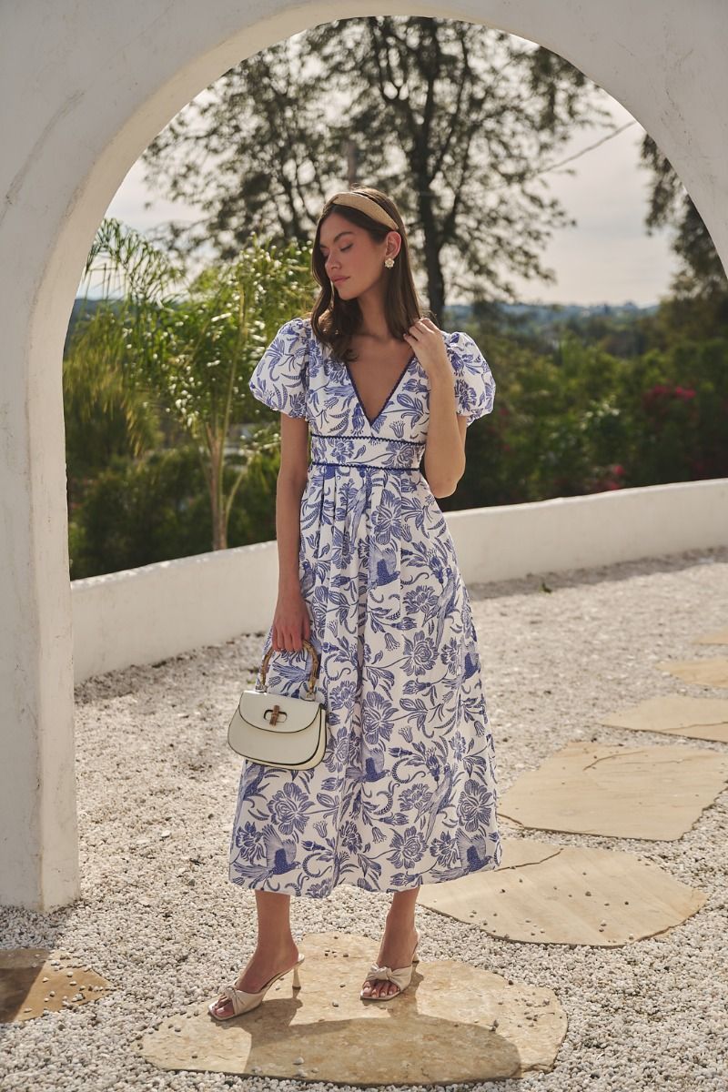Jaylene Pleated Maxi Dress Virda Floral