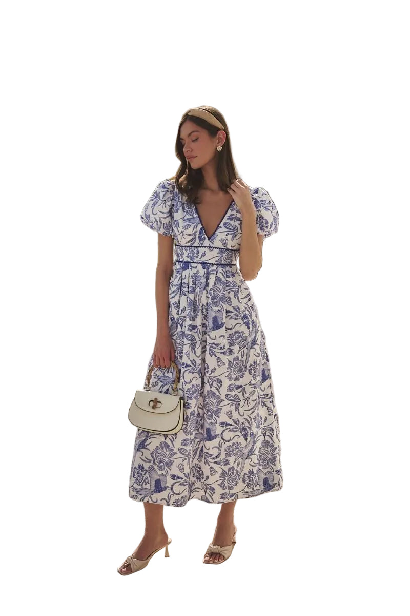 Jaylene Pleated Maxi Dress Virda Floral