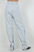 SOFT WOVEN TROUSERS WITH LEG OPENING ADJUSTERS