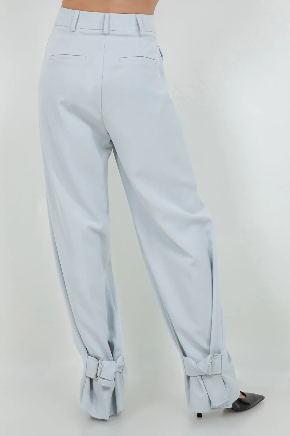 SOFT WOVEN TROUSERS WITH LEG OPENING ADJUSTERS