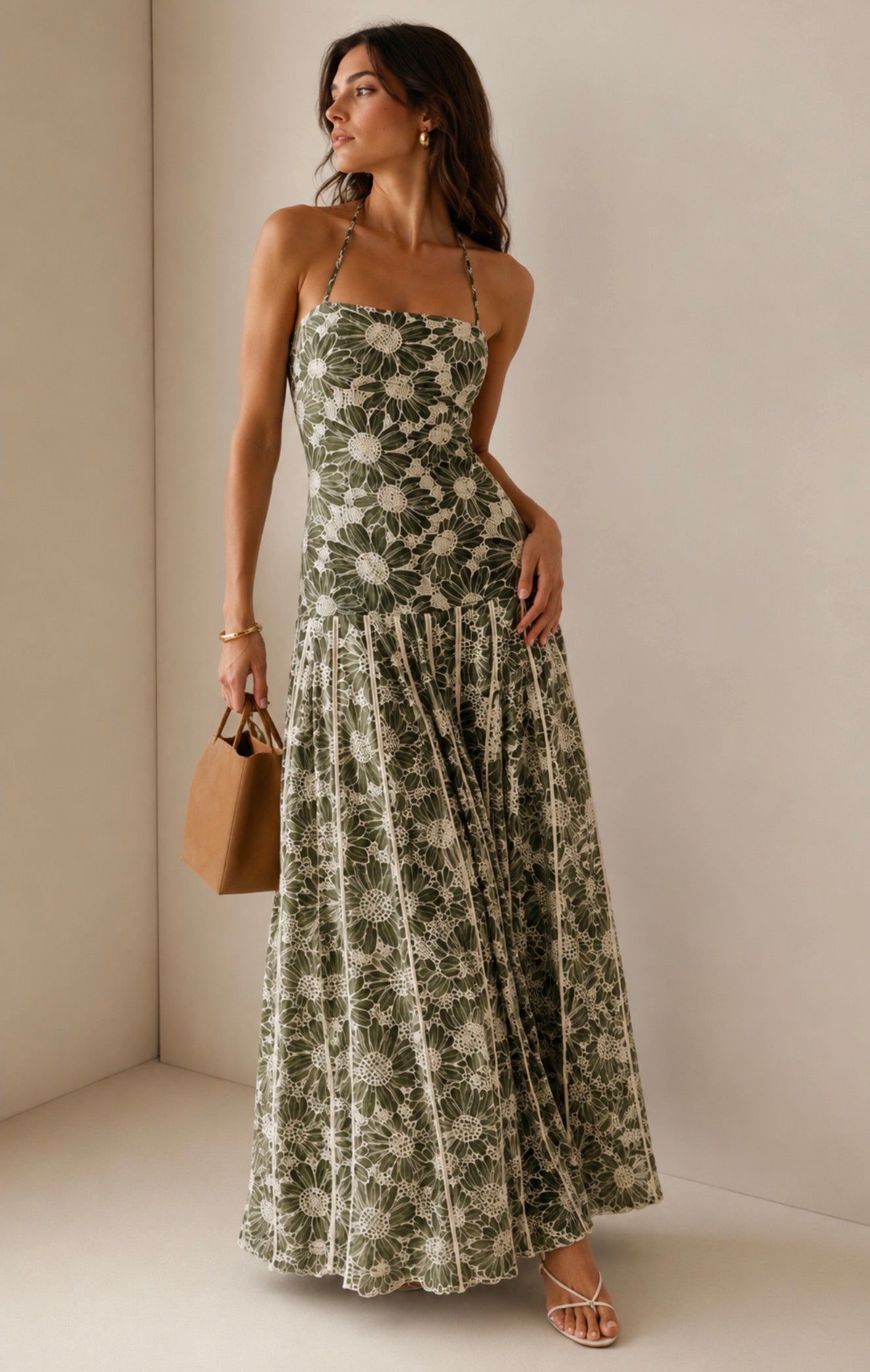 Olive Floral Maxi