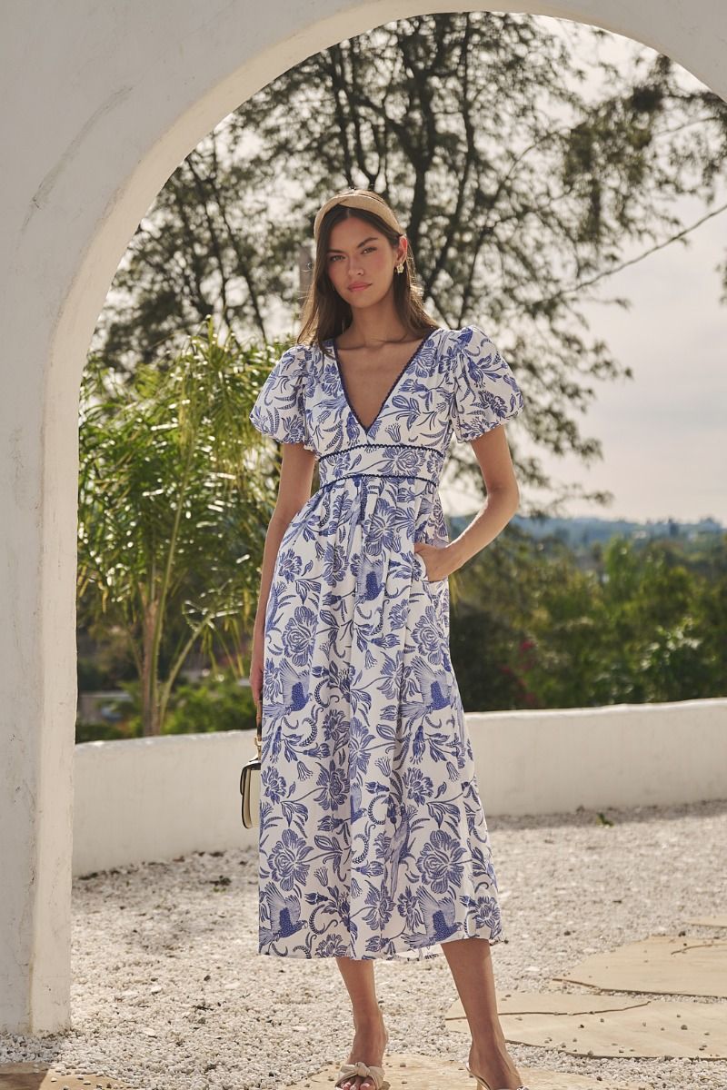 Jaylene Pleated Maxi Dress Virda Floral
