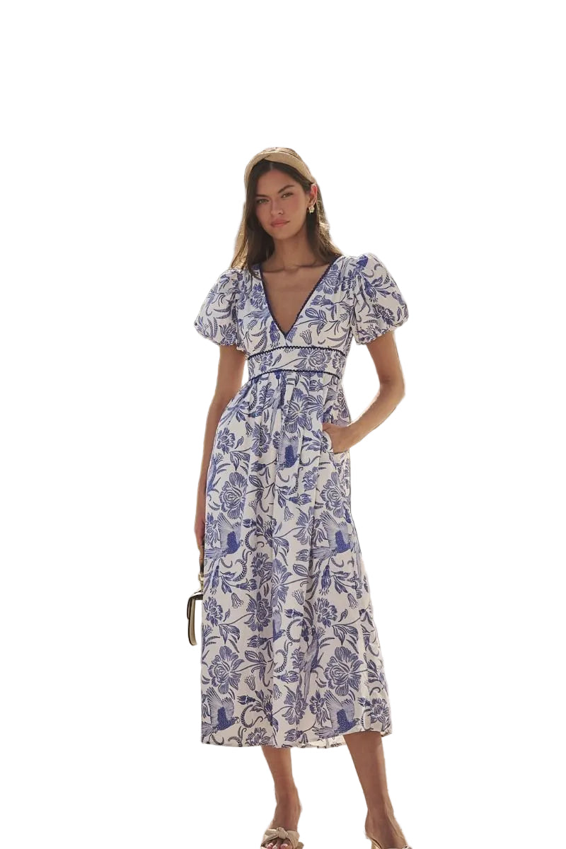 Jaylene Pleated Maxi Dress Virda Floral