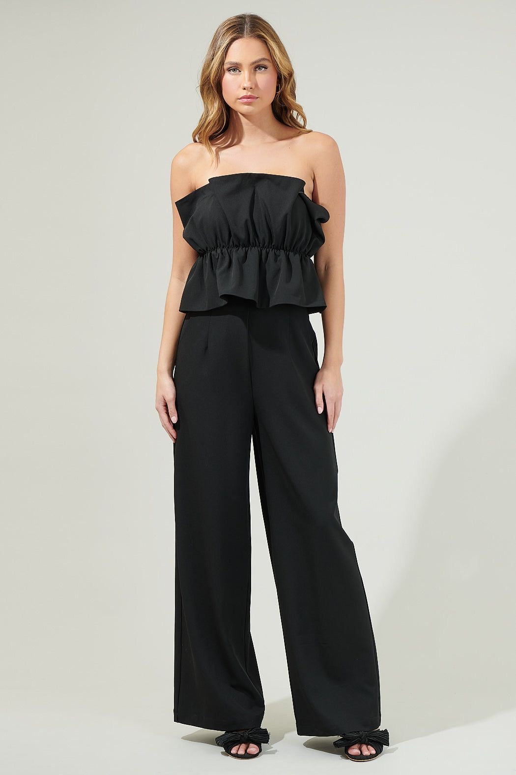 Overnight Strapless Ruffle
Jumpsuit