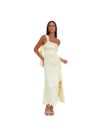 Carmel One-Shoulder Split Maxi
Dress Butter
