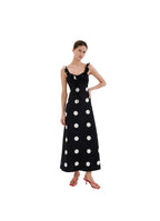 PIPER DRESS - SATIN MIDI SLIP DRESS IN DOT