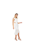 LACE MIDI DRESS WITH PARTIAL LINING