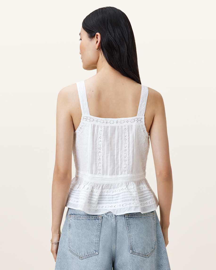 CATALINA SQUARE NECK BRODERIE TOP
