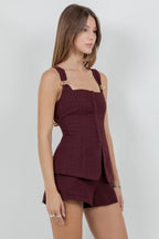 Burgundy Tailored Set