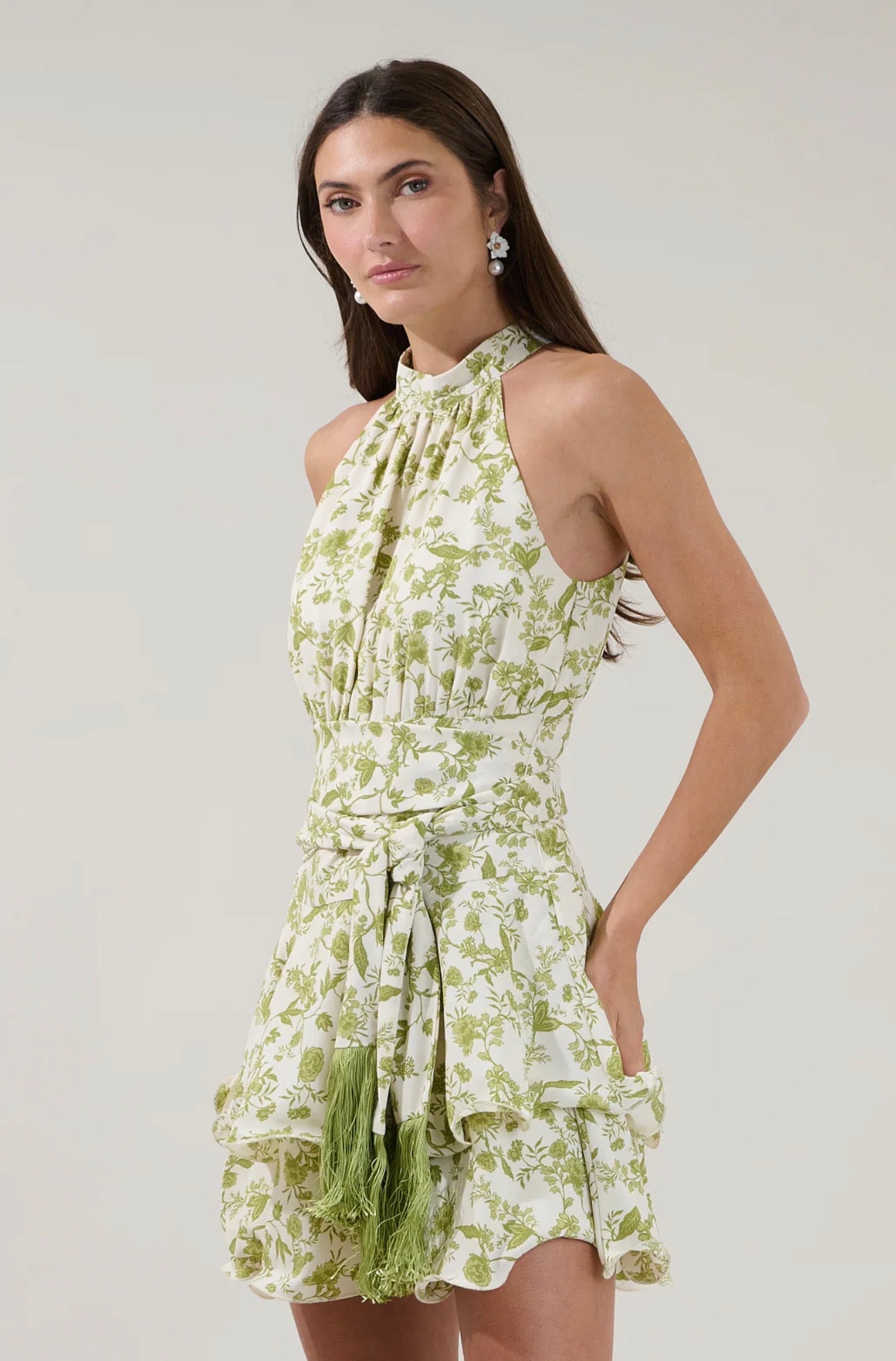 Mariena Ruffle Mini Dress Floral