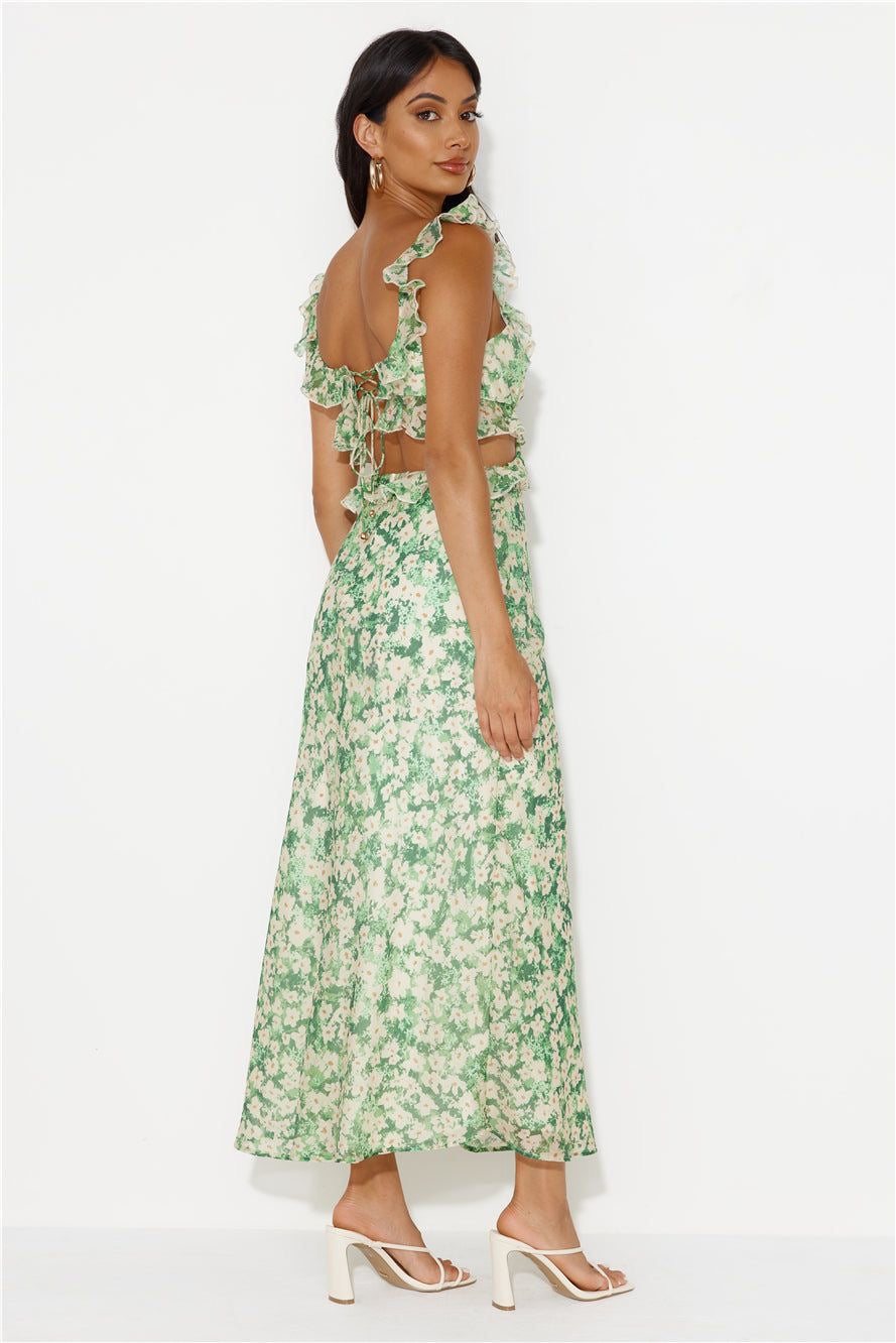 Hours Of Joy Maxi Dress Green