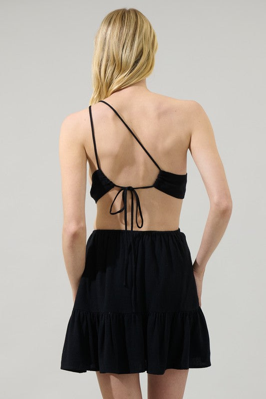 Zaya Open Back Ruffle Mini Dress