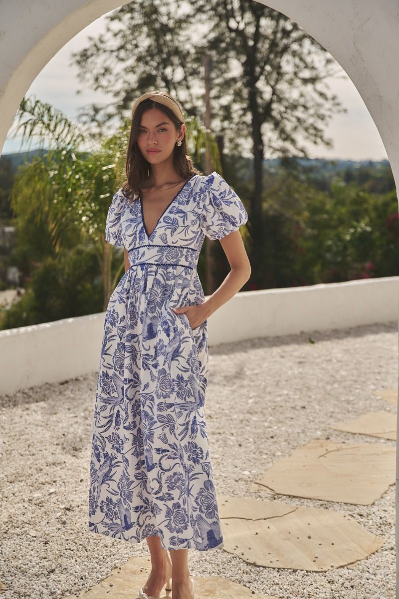 Jaylene Pleated Maxi Dress Virda Floral