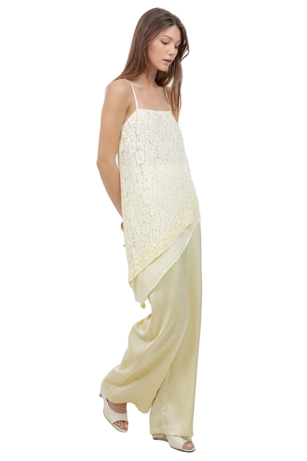 Camille Asymmetric Lace Top