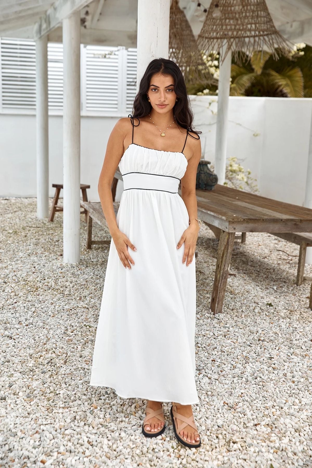 Across The River Maxi Dress
White