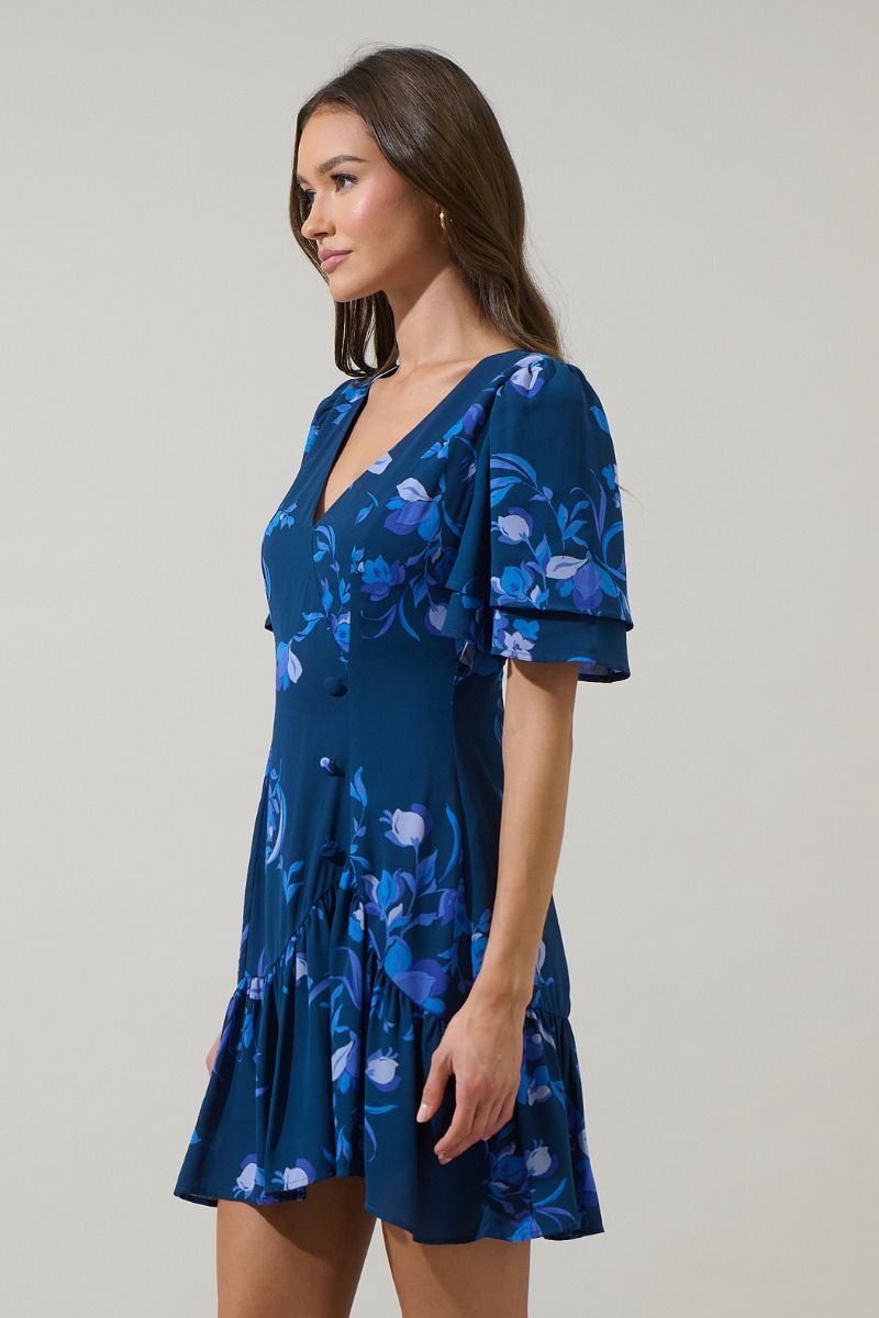 Niva Floral Rivane Button Wrap
Mini Dress