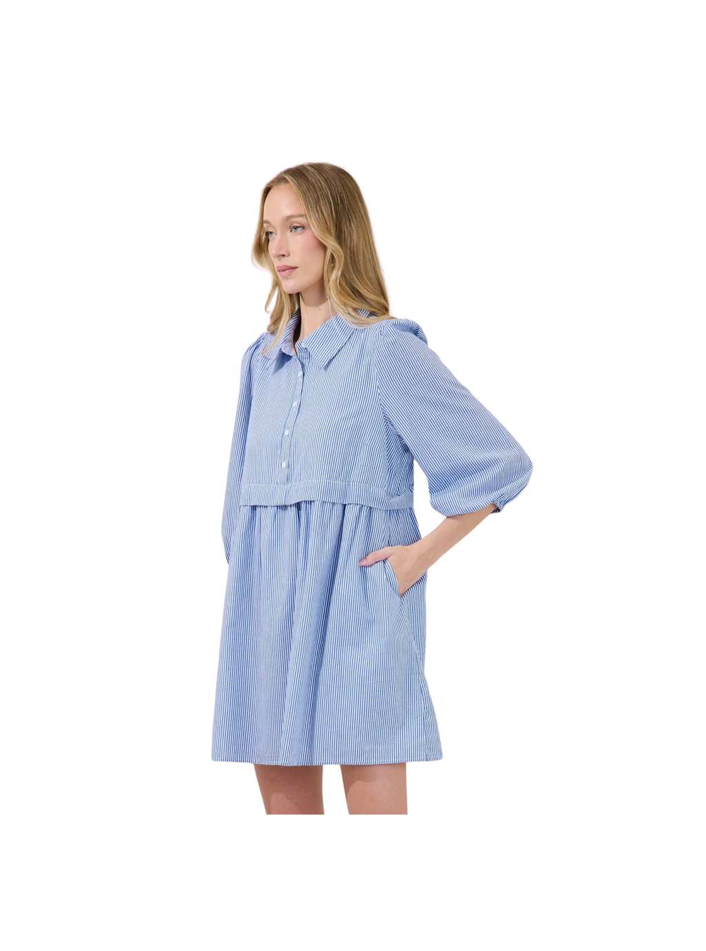 Jurane Striped Long Sleeve Mini Dress