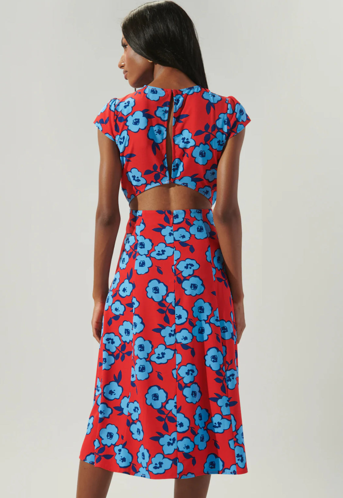 Mira Mar Floral Everbloom Cutout Midi Dress