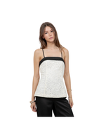 FITTED LACE SLEEVELESS TANK TOP