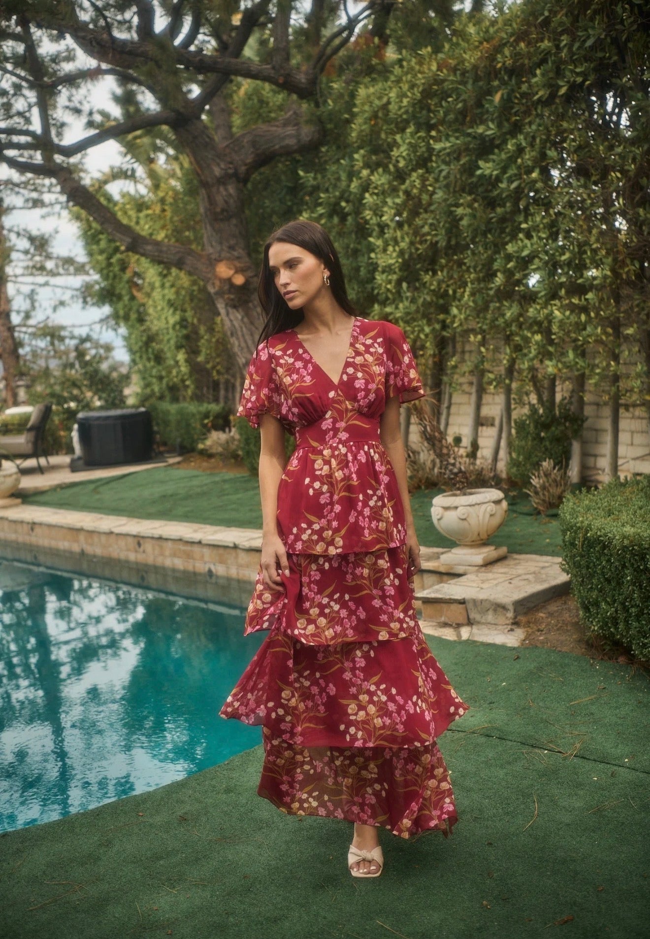 Ginnie Floral Amabel Tiered Maxi Dress