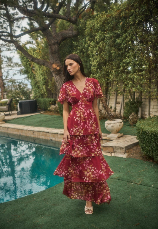Ginnie Floral Amabel Tiered Maxi Dress