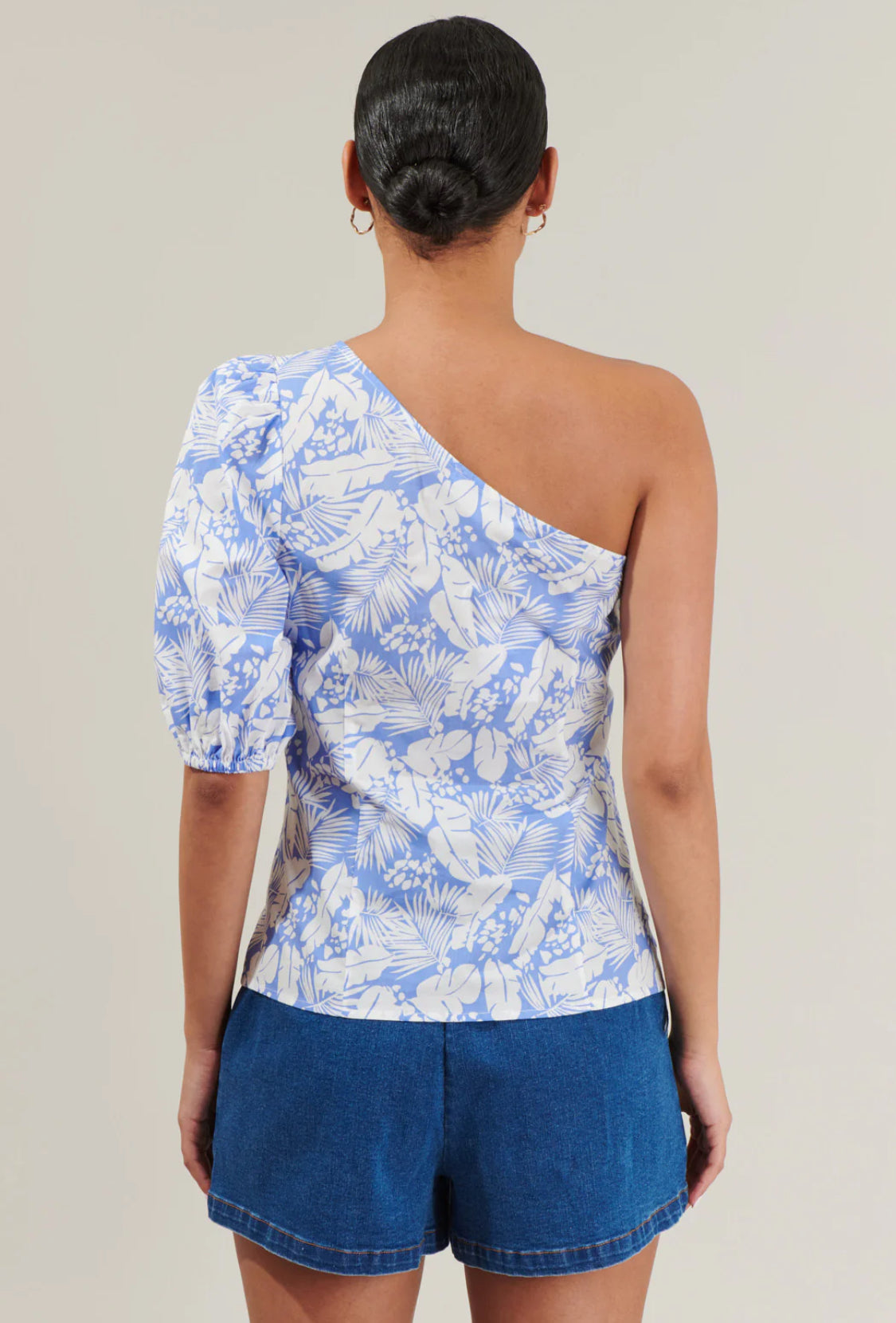 Azul Tropical One Shoulder Blouse