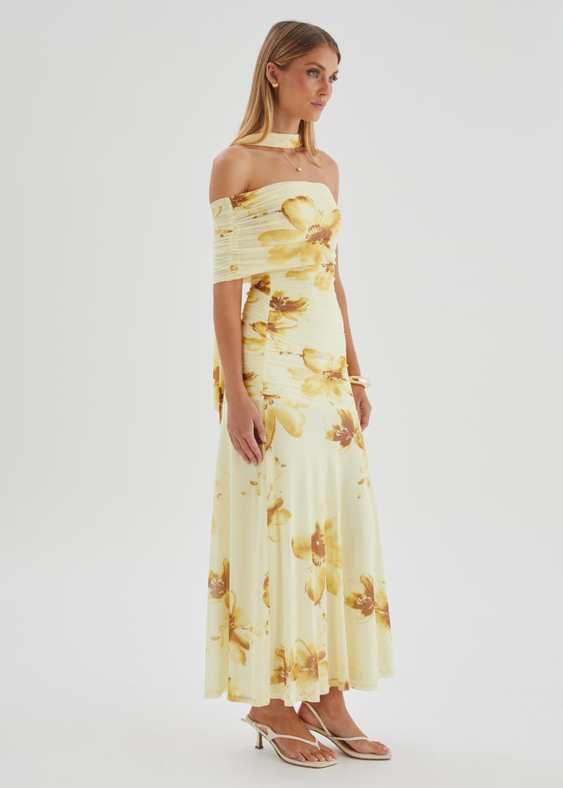 Maxi Dress - Lemon Floral