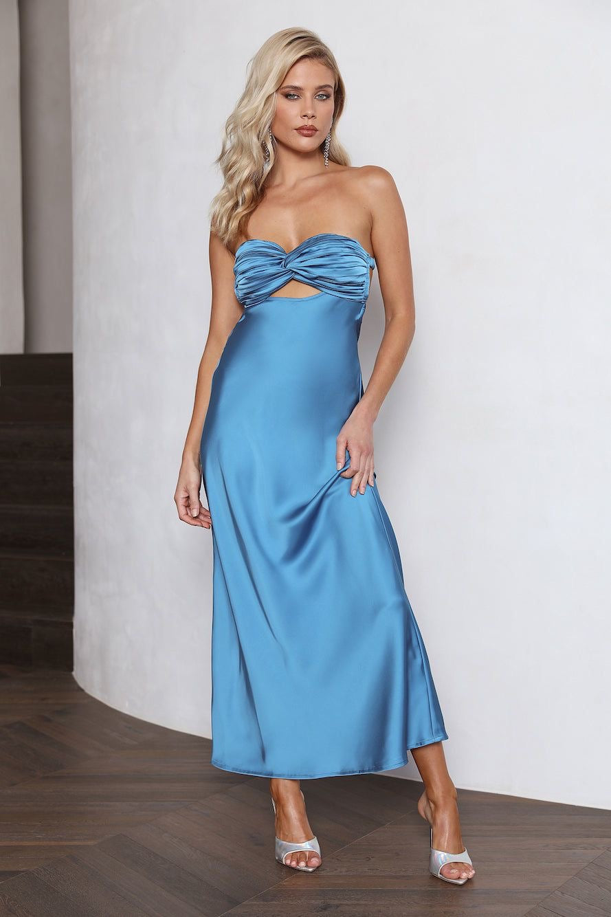 Satin Maxi Dress
Blue