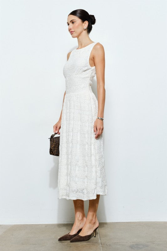 Marcella Eyelet Midi Dress
