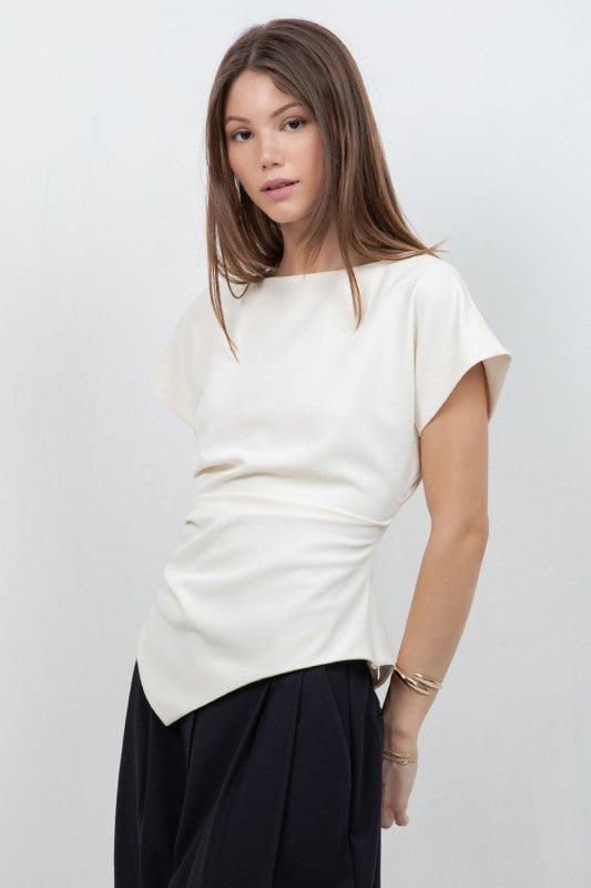 SOFT WOVEN SHORT SLEEVE BLOUSE