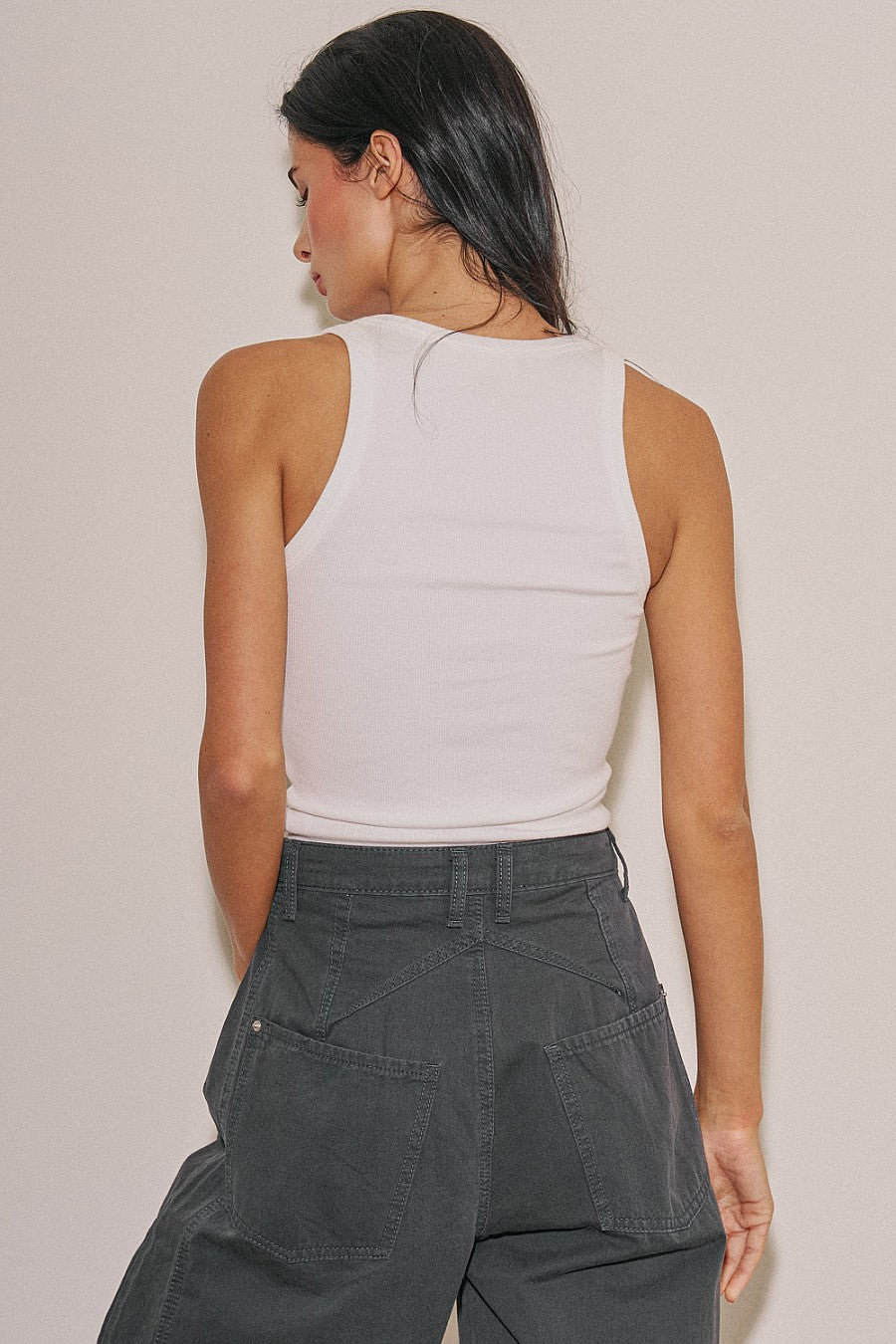 LADIES KNIT RIBBED TANK TOP