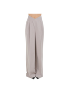 CROSSOVER HIGH WAIST PLEATED SOFT TROUSERS