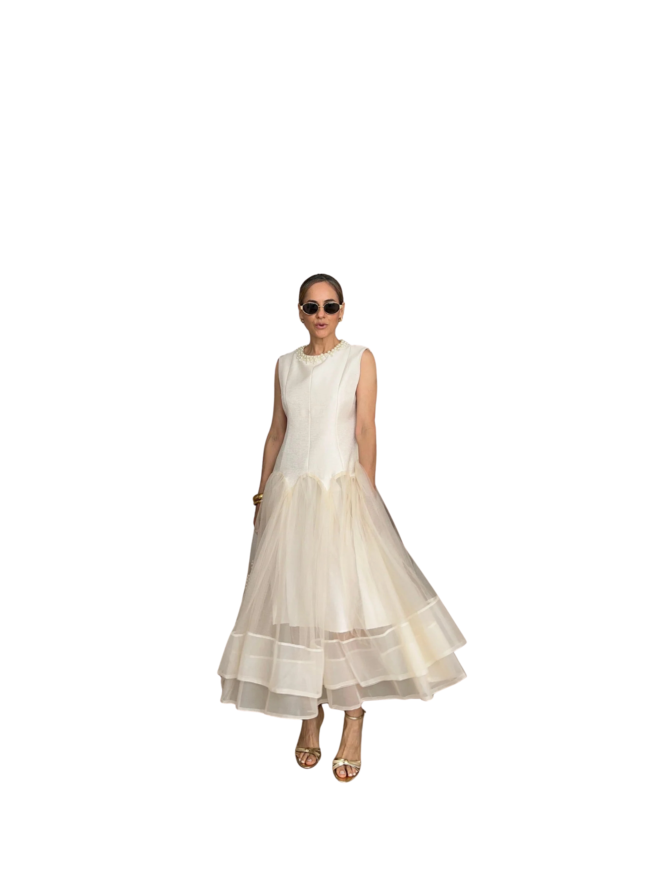 Elegant Ivory Midi Dress